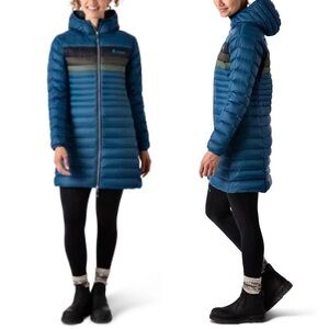 COTOPAXI Fuego Down Parka Women's Sz M In Indigo: Stripes